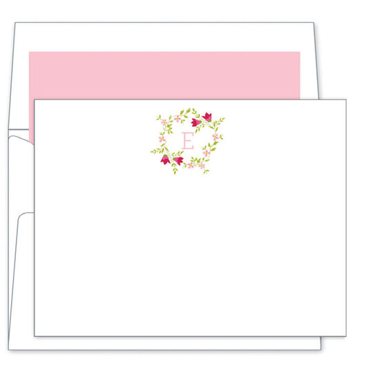 Camryn Floral Wreath Flat Note Cards